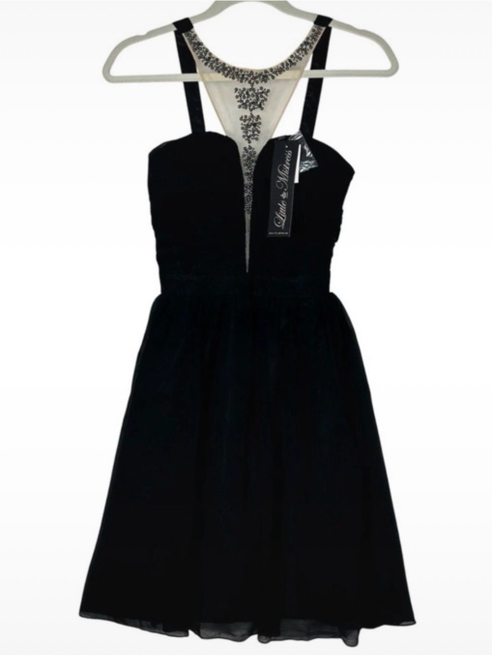 Little Mistress London Black Embellished Cocktail Homecoming Dress Size US 4